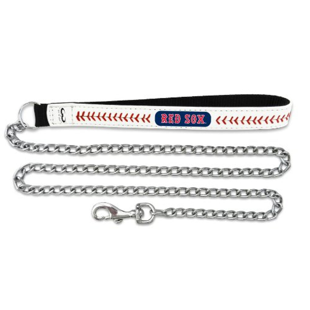 Boston Red Sox Pet Leash Leather Chain Baseball Size CO