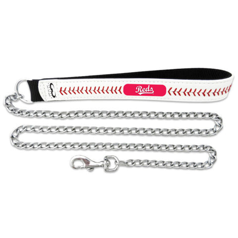 Cincinnati Reds Pet Leash Leather Chain Baseball Size CO