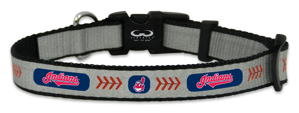 Cleveland Indians Pet Collar Reflective Baseball Size Toy 