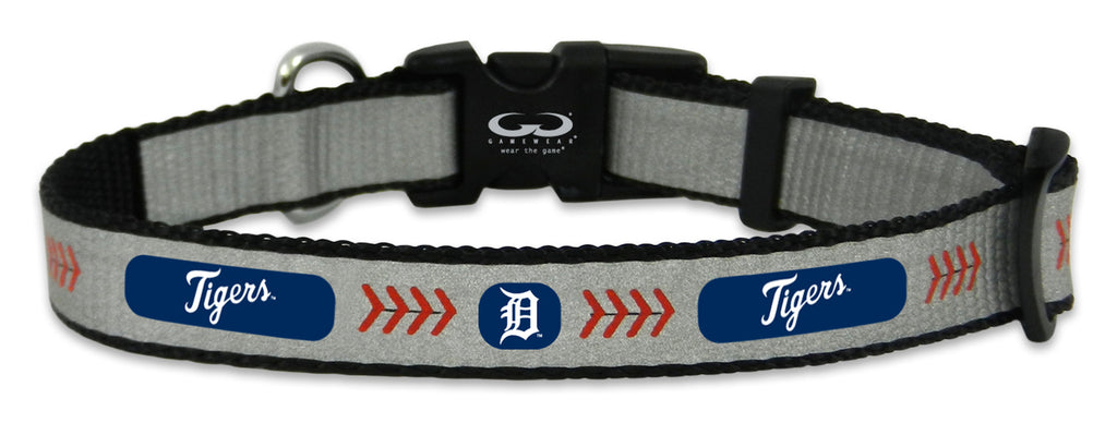 Detroit Tigers Pet Collar Reflective Baseball Size Toy 