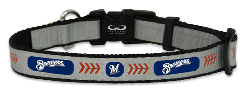 Milwaukee Brewers Reflective Toy Baseball Collar 