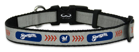 Milwaukee Brewers Pet Collar Reflective Baseball Size CO