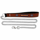 Chicago Bears Pet Leash Football Leather Chain Size