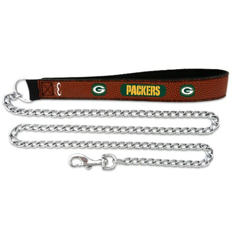 Green Bay Packers s Pet Leash Leather Chain Football Size Large