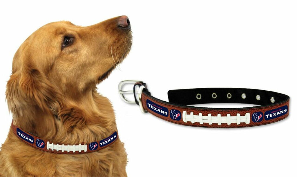 Houston Texans Pet Collar Leather Size Medium 