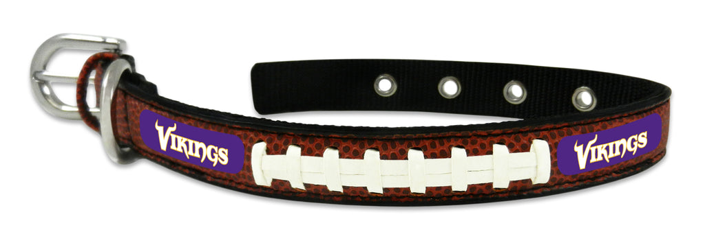 Minnesota Vikings Pet Collar Classic Football Leather Size Small 