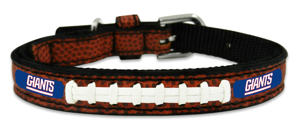 New York Giants Pet Collar Leather Classic Football Size Toy 