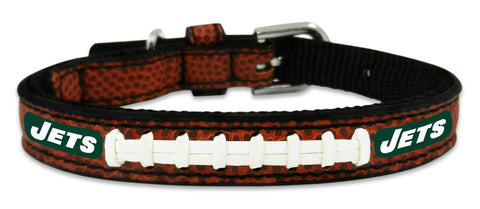 New York Jets Pet Collar Leather Classic Football Size Toy 