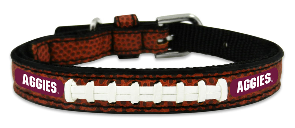 Texas A&M Aggies Pet Collar Leather Classic Football Size Toy 