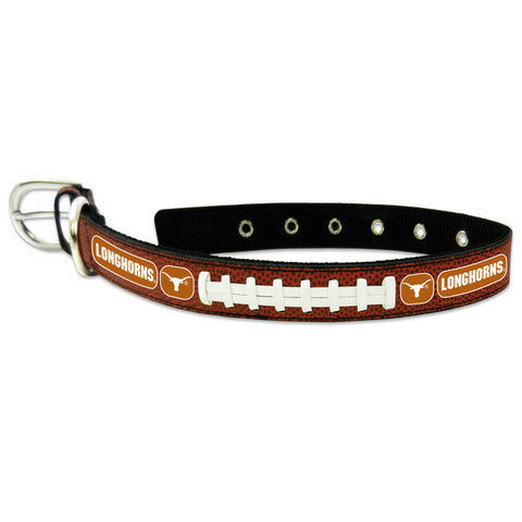 Texas Longhorns Pet Collar Leather Classic Football Size Medium 