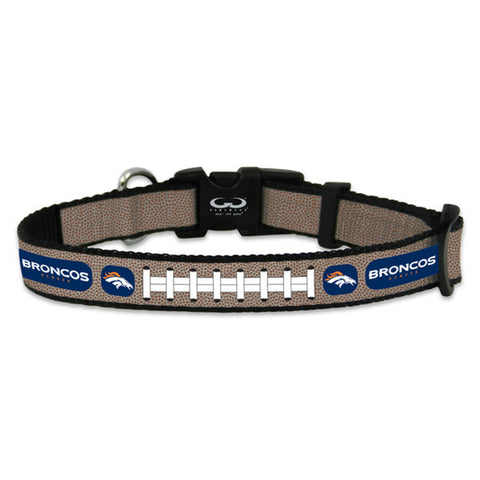 Denver Broncos Pet Collar Reflective Football Size Small CO