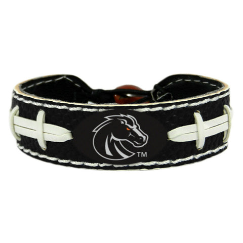 Boise State Broncos Bracelet Team Color Football Black Leather 