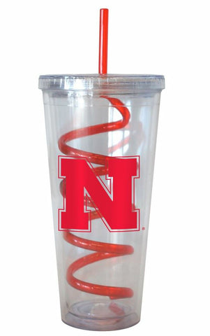 Nebraska Cornhuskers Tumbler 22oz with Swirl Straw 