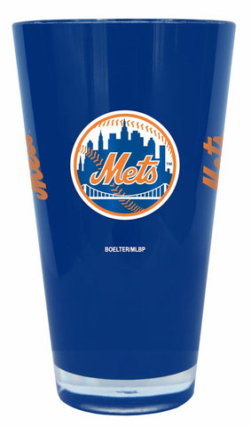 New York Mets Glass 20oz Pint Plastic Insulated 