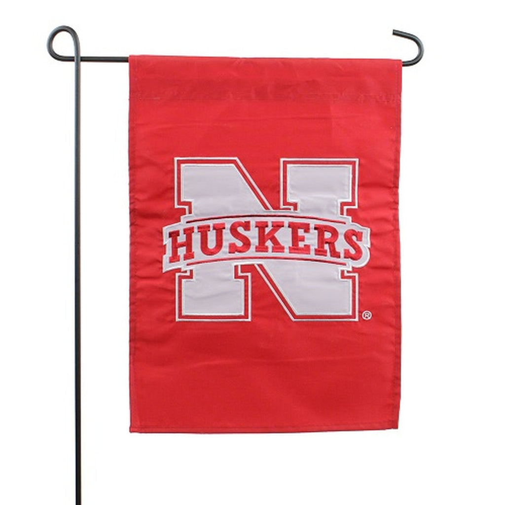 Nebraska Cornhuskers Flag Garden Style Applique Sculpted 