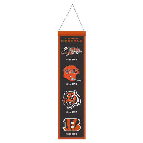 Cincinnati Bengals Banner Wool 8x32 Heritage Evolution Design