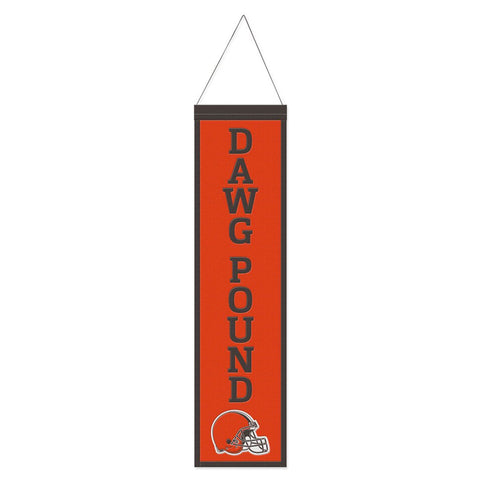 Cleveland Browns Banner Wool 8x32 Heritage Slogan Design Special Order
