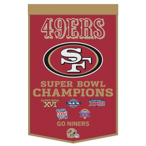 San Francisco 49ers Banner Wool 24x38 Dynasty Champ Design