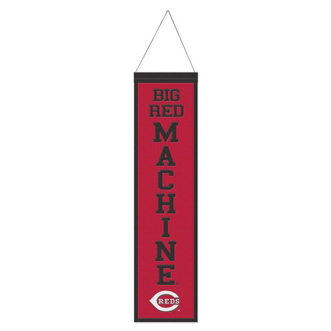 Cincinnati Reds Banner Wool 8x32 Heritage Slogan Design Special Order