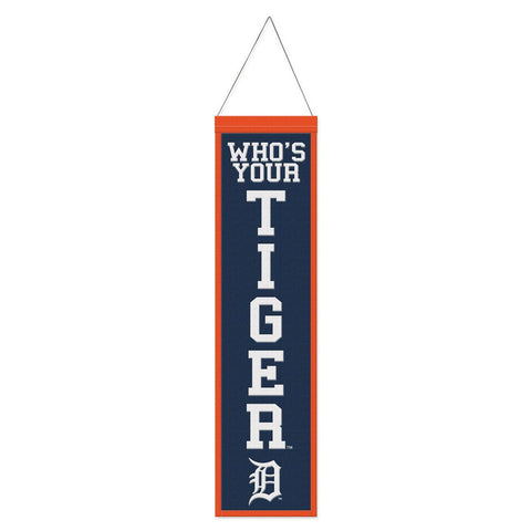 Detroit Tigers Banner Wool 8x32 Heritage Slogan Design Special Order