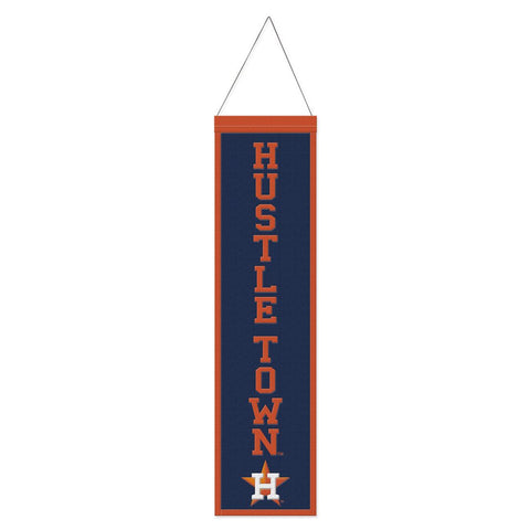 Houston Astros Banner Wool 8x32 Heritage Slogan Design Special Order