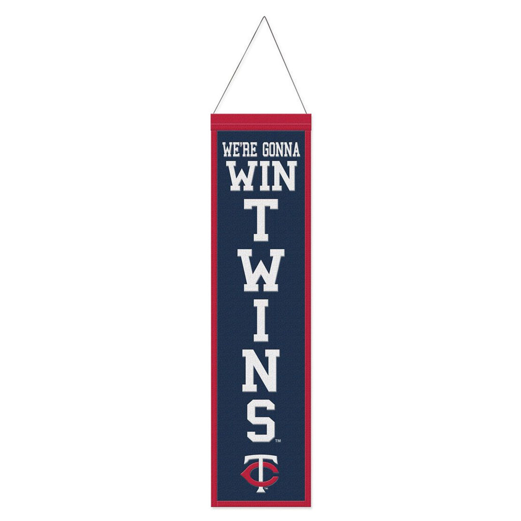 Minnesota Twins Banner Wool 8x32 Heritage Slogan Design Special Order