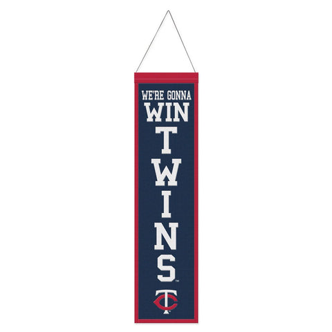 Minnesota Twins Banner Wool 8x32 Heritage Slogan Design Special Order