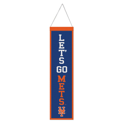 New York Mets Banner Wool 8x32 Heritage Slogan Design Special Order