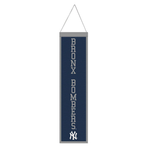 New York Yankees Banner Wool 8x32 Heritage Slogan Design Special Order
