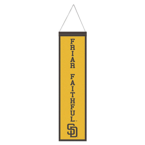San Diego Padres Banner Wool 8x32 Heritage Slogan Design Special Order
