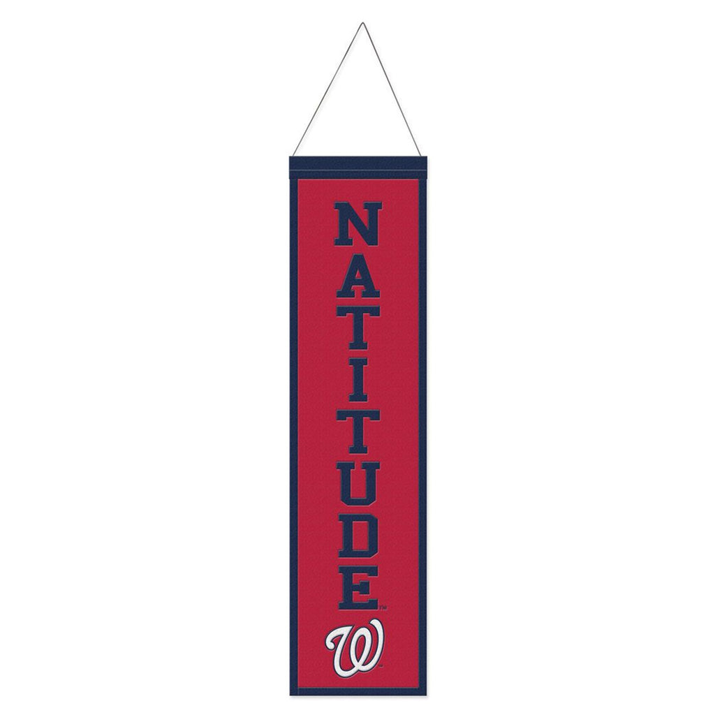 Washington Nationals Banner Wool 8x32 Heritage Slogan Design Special Order