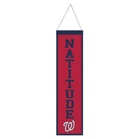 Washington Nationals Banner Wool 8x32 Heritage Slogan Design Special Order