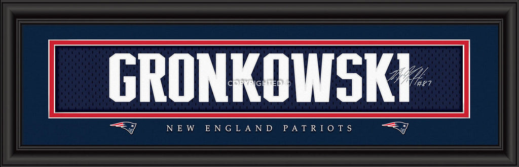 New England Patriots Rob Gronkowski Print Signature 8"x24"