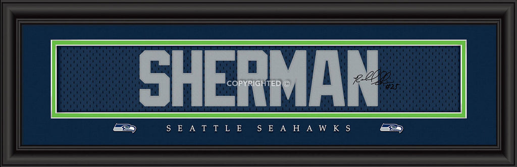 Seattle Seahawks Richard Sherman Print Signature 8"x24"