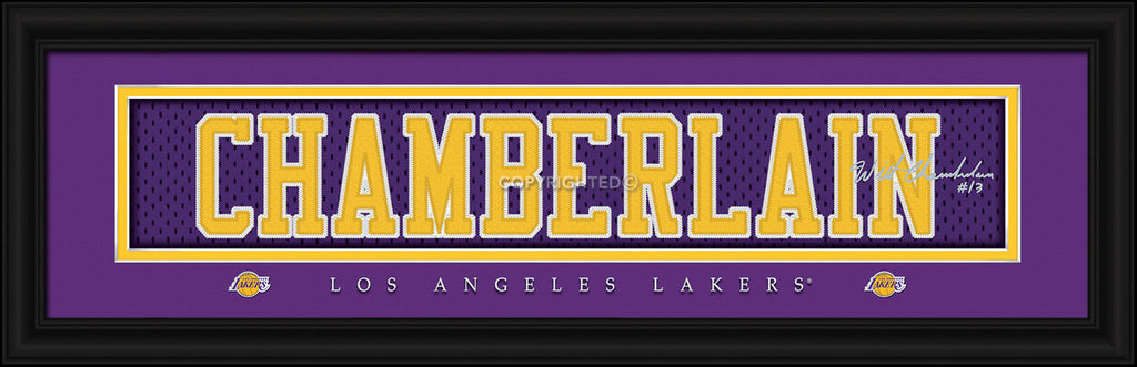 Los Angeles Lakers Wilt Chamberlain Print Signature 8"x24"