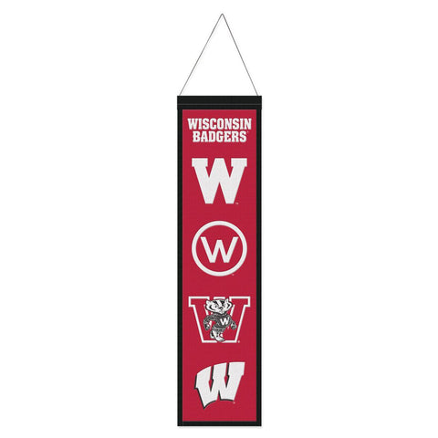 Wisconsin Badgers Banner Wool 8x32 Heritage Evolution Design