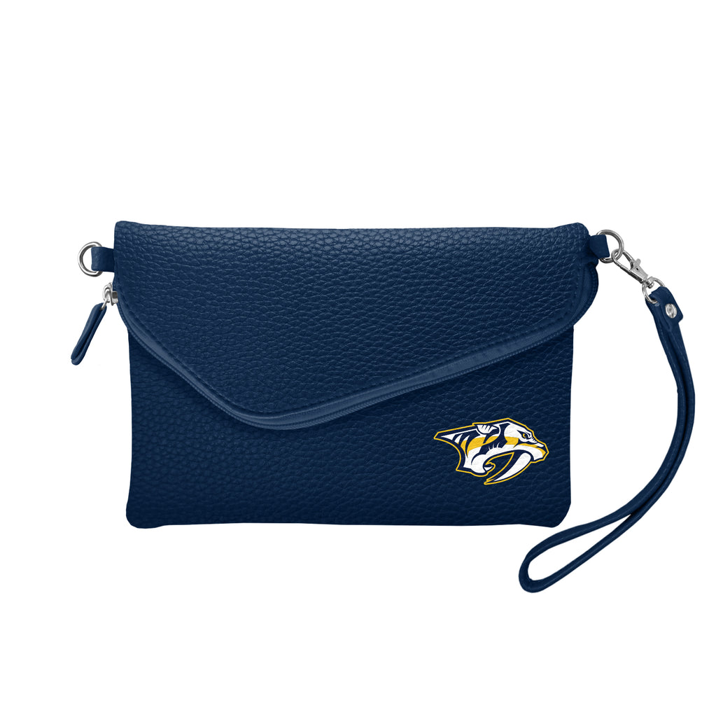 Nashville Predators Fold Over Crossbody Pebble - NAVY