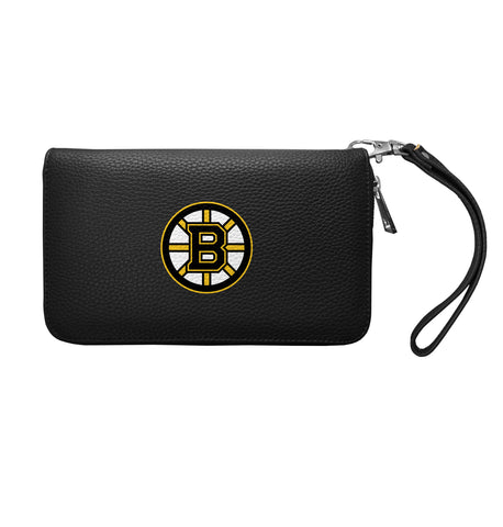 Boston Bruins Zip Organizer Wallet Pebble - Black
