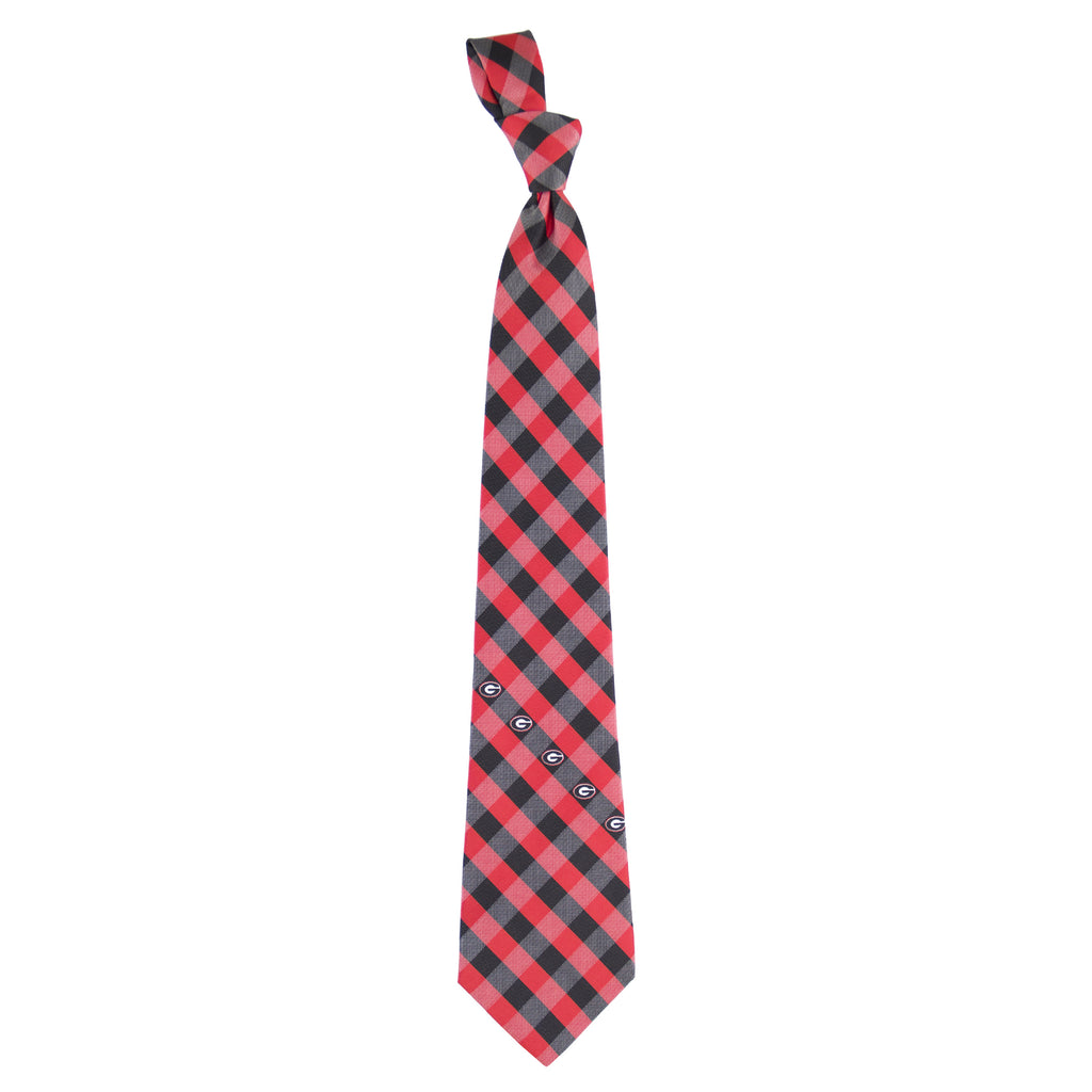  Georgia Bulldogs Check Style Neck Tie