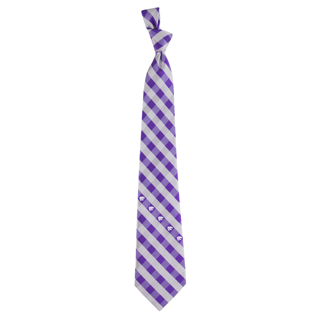  Kansas State Wildcats Check Style Neck Tie