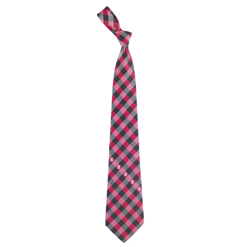  North Carolina State Wolfpack Check Style Neck Tie