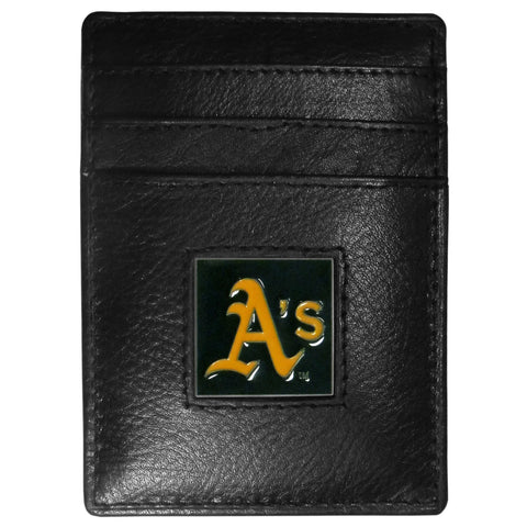 Oakland Athletics Wallet Leather Money Clip Card Holder 