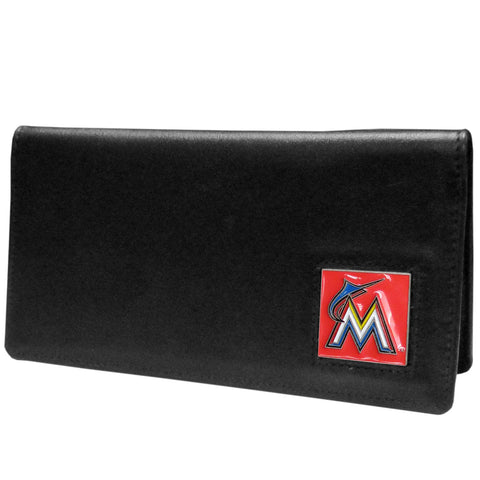 Miami Marlins Checkbook Cover Leather 
