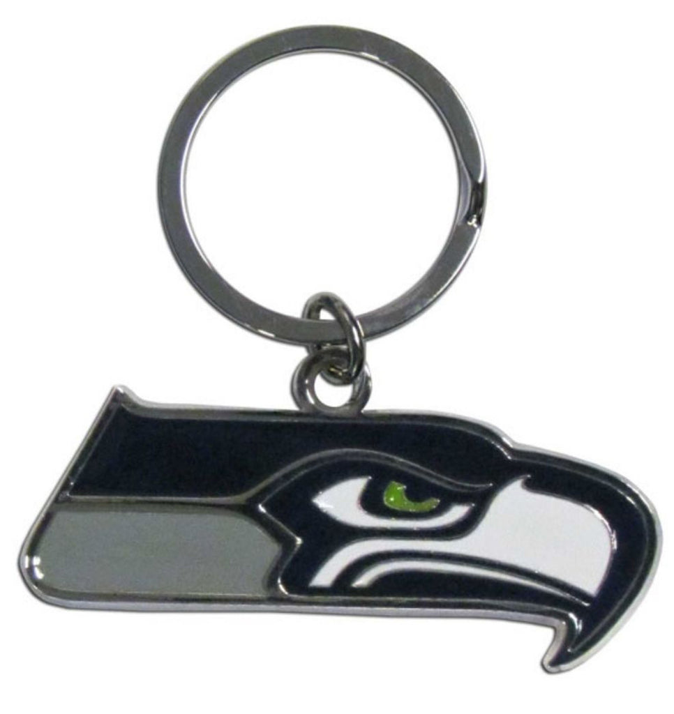 Seattle Seahawks Chrome Logo Cut Keychain