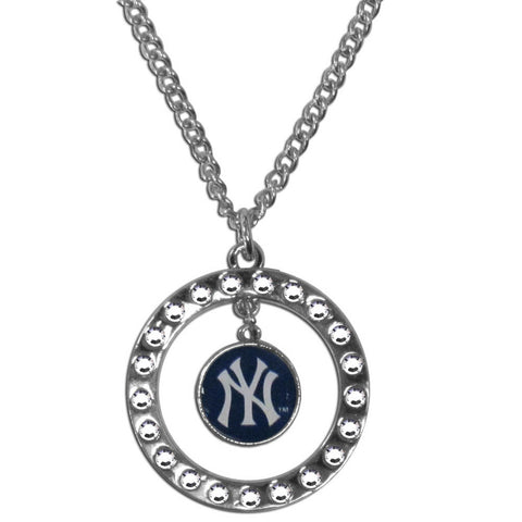 New York Yankees Necklace Chain Rhinestone Hoop 