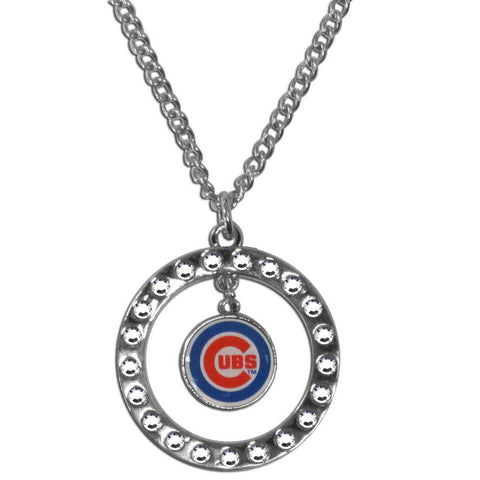 Chicago Cubs Necklace Chain Rhinestone Hoop 