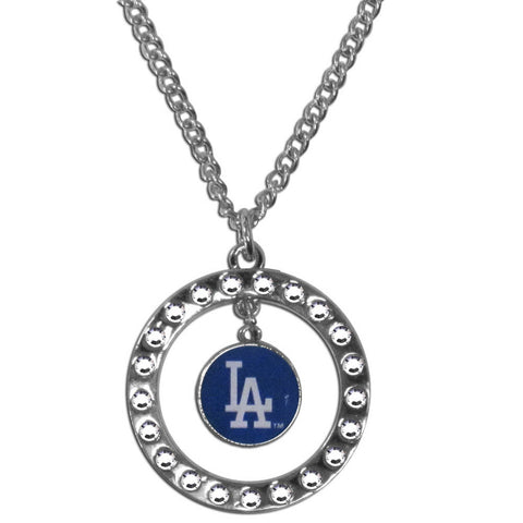 Los Angeles Dodgers Necklace Chain Rhinestone Hoop 