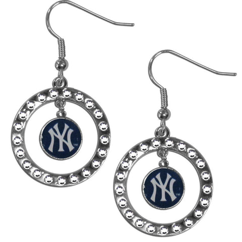 New York Yankees Earrings Hoop Rhinestone 