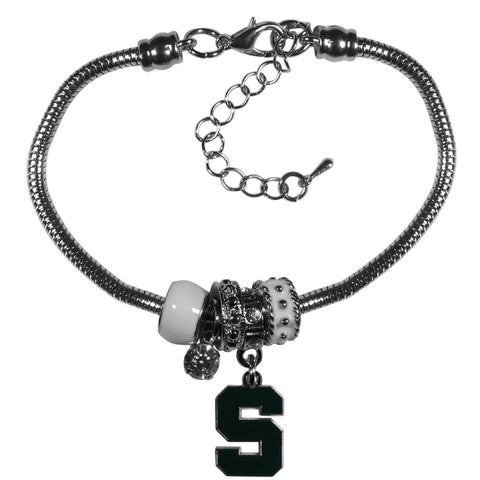Michigan State Spartans Bracelet Euro Bead Style