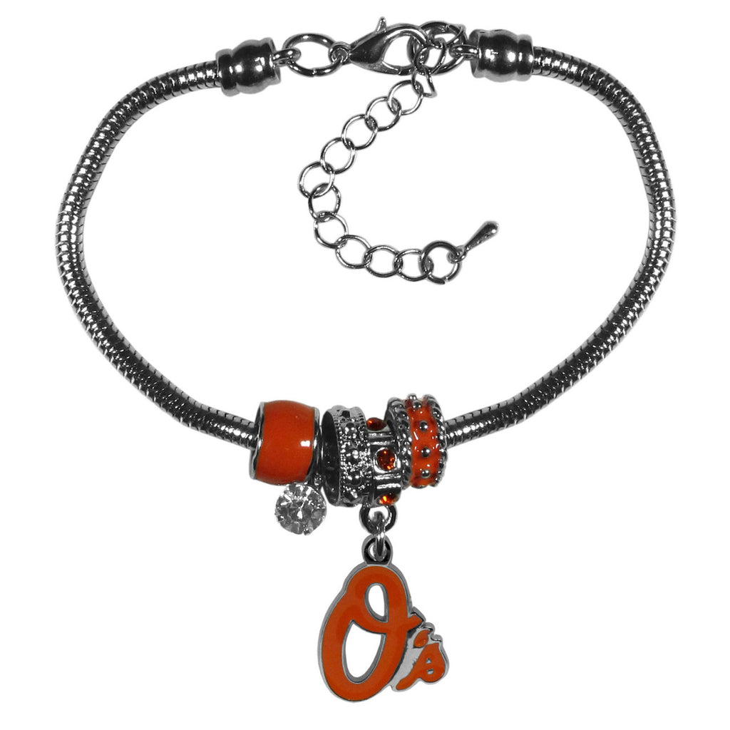 Baltimore Orioles Bracelet Euro Bead Style 